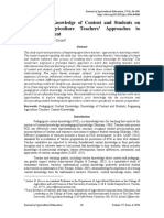 Influence of Knowledge of Content and Students On Beginning Agriculture Teachers' Approaches To Teaching Content