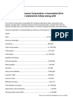 The Jimenez Corporation S Forecasted 2014 Financial Statements Follow Along With