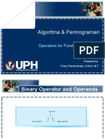 Algoritma & Pemrograman 01 Operators For Fundamental Types v1.1