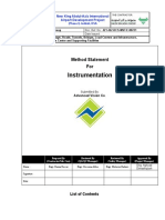 Instrumentation: Method Statement For