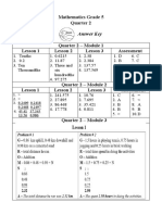 Mathematics Grade 5 Quarter 2: Answer Key