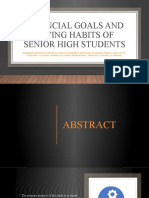 Financial Goals and Saving Habits of Senior High Students