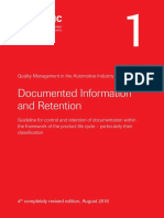 Documented Information and Retention: Quality Management in The Automotive Industry