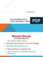 Class XI-Binomial Theorem