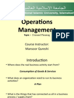 Operations Management: Course Instructor: Mansoor Qureshi