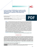 Effect of Lumbar Stabilization Exercise On Disc Herniation Index, Sacral Angle, and Functional Improvement in Patients With Lumbar Disc Herniation