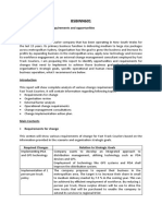 BSBINN601: Task 1: Identify Change Requirements and Opportunities Executive Summary