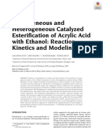 Homogeneous and Heterogeneous Catalyzed Esterification of Acrylic Acid With Ethanol: Reaction Kinetics and Modeling