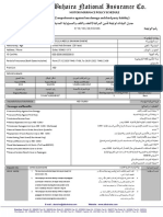 Motor Insurance Policy Schedule (Comprehensive Against Loss Damage and Third Party Liability) ( ) Policy No