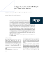 Study of Different Types of Monomer Emulsion Feedings To Semibatch Emulsion Polymerization Reactors