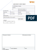 Assignment 1 Front Sheet: Qualification BTEC Level 5 HND Diploma in Computing