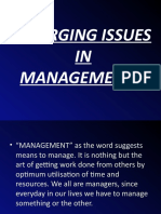 Emerging Issues IN Management..