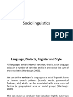 Sociolinguistics - Unit One 2 22222