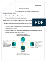 Study Guide Seasons Climate Final