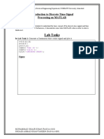 Lab Tasks: Introduction To Discrete Time Signal Processing On MATLAB