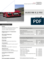 Audi R8 5.2 Fsi: Technical Data