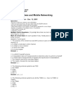 EL 604 - Wireless and Mobile Networking: Fall 2001 Final Exam Solution - Dec. 12, 2001