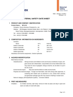 Material Safety Date Sheet: 1 Product and Company Identification