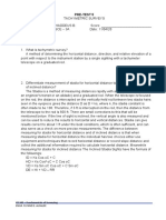 Pre-Test 5: CE 245 - Fundamentals of Surveying