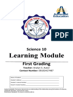 Science 10 First Quarter Module