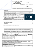 Department of Educational Studies Lewis University Sample Lesson Plan Format