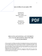 An Analysis of Effect of Cost Under CPC: Submitted By-Rajat Chopra Semester-X Roll No.-113 Section-A