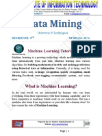 Data Mining: Machine Learning Tutorial