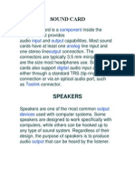 Sound Card: Component Input Output Analog Output