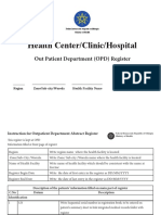 Health Center/Clinic/Hospital: Out Patient Department (OPD) Register