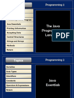 The Java Programming Language: Topics