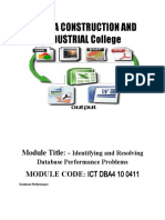 Chenha Construction and INDUSTRIAL College: Module Title: - Module Code: Ict Dba4 10 0411