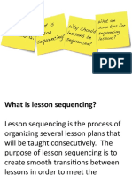 Planning and Sequence of Learning