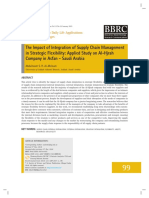 The Impact of Integration of Supply Chain Management in Strategic Flexibility: Applied Study On Al-Hjrah Company in Asfan - Saudi Arabia