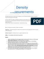 Activity 9.2 Density Measurements