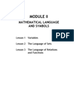 Mathematical Language and Symbols