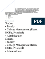 Student Faculty College Management (Dean, Hods, Principal) Administrator Student Faculty College Management (Dean, Hods, Principal) Administrator