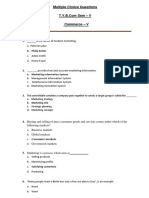 Multiple Choice Questions - V Commerce - V: Unit 1