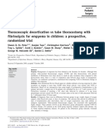 Thoracoscopic Decortication Vs Tube Thoracostomy With Fibrinolysis For Empyema in Children: A Prospective, Randomized Trial