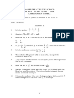 Makerere College School S4. Bot Exam Term I 2008. Mathematics Paper I