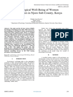 Psychological Well-Being of Women Entrepreneurs in Njoro Sub-County, Kenya