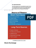 Stock Exchange: Long Term Financing