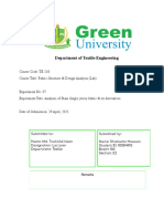 Analysis of Plain Single Jersey Fabric & Its Derivatives