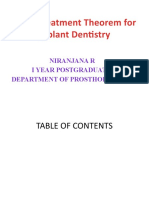 Stress Treatment Theorem For Implant Dentistry: Niranjana R I Year Postgraduate Department of Prosthodontics