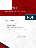 Lesson 2:: Review of Linear Equation