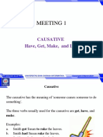 Meeting 1: Causative Have, Get, Make, and Let