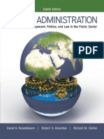 Public Administration Understanding Management, Politics, and Law in The Public Sector by David H. Rosenbloom