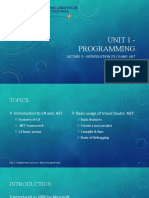 Lecture 3 - Introduction To C# and