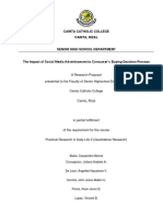 Cainta Catholic College Cainta, Rizal: A Research Proposal Presented To The Faculty of Senior Highschool Department