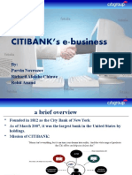 CITIBANK's E-Business: By: Parvin Novruzov Richard Afolabe Chinwe Rohit Anand