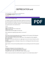 Finals Sa1: Depreciation and Depletion: MC Theory